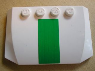 52031pb020 - Wedge 4 x 6 x 2/3 Triple Curved with Green Stripe Pattern (Sticker) - Set 7245-1