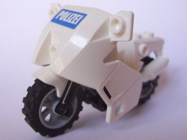 52035c01pb11 - Motorcycle City with Black Chassis, LBG Wheels and Fairing with 'POLIZEI' on Blue Background Pattern (Sticker) - Sets 7235-2 / 7744