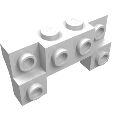 52038 - Brick, Modified 2 x 4 - 1 x 4 with 2 Recessed Studs and Thick Side Arches