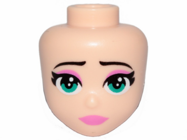 52085 - Mini Doll, Head Friends with Turquoise Eyes, Pink Lips and Eyelids, Closed Mouth Pattern (Susan)