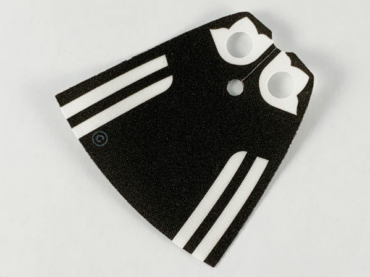 522px2 - Minifigure Cape Cloth, Standard - Starched Fabric - 4.0cm Height with Black Back and Stripes Pattern