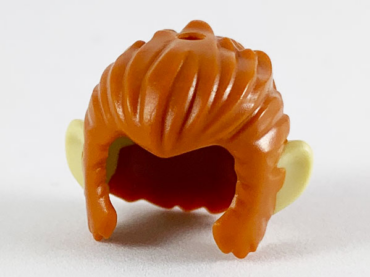 53094pb01 - Minifigure, Hair and Sideburns, Swept Back with Molded Tan Ears Pattern