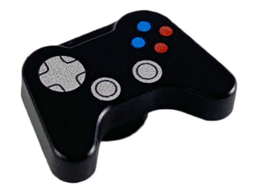 53118pb01 - Minifigure, Utensil Video Game Controller with Silver Directional Pad and Thumbsticks, Blue and Red Buttons Pattern