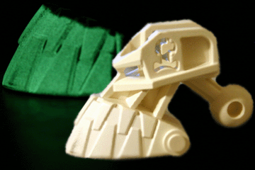 53565pb01 - Bionicle Head Connector Block (Piraka) with Glow In Dark Teeth Pattern