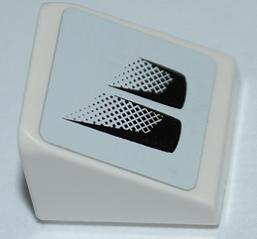 54200pb051R - Slope 30 1 x 1 x 2/3 with Black Air Intake Double Faded on White Background Pattern Model Right (Sticker) - Set 8149