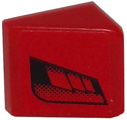 54200pb067R - Slope 30 1 x 1 x 2/3 with Black Faded Air Vents on Red Background Pattern Model Right Side (Sticker) - Set 8147