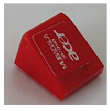 54200pb104R - Slope 30 1 x 1 x 2/3 with 'MUBADALA ABU DHABI' and 'acer' Pattern Model Right Side (Sticker) - Sets 8153 / 8155