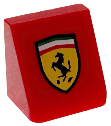 54200pb141 - Slope 30 1 x 1 x 2/3 with Ferrari Logo Shield Pattern