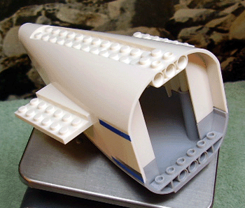 54701c01pb01 - Aircraft Fuselage Aft Section Curved with Light Bluish Gray Base with Dark Bluish Gray and Blue Stripes Pattern