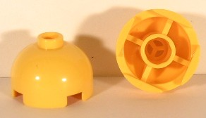 553a - Brick, Round 2 x 2 Dome Top without Bottom Axle Holder - Blocked Open Stud