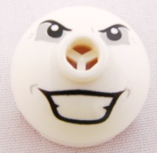 553pb012 - Brick, Round 2 x 2 Dome Top with Angry Eyes and Grin Pattern (Joker Bomb)