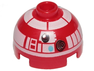 553pb029 - Brick, Round 2 x 2 Dome Top with White Pattern (R3-T2)