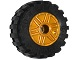55981c05 - Wheel 18mm D. x 14mm with Pin Hole, Fake Bolts and Shallow Spokes with Black Tire 30.4 x 14 Offset Tread - Band Around Center of Tread (55981 / 92402)