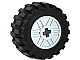 55982c05 - Wheel 18mm D. x 14mm with Axle Hole, Fake Bolts and Shallow Spokes with Black Tire 30.4 x 14 Offset Tread Band Around Center of Tread (55982 / 92402)