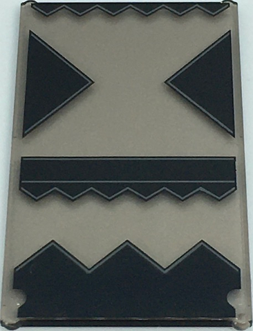 57895pb094 - Glass for Window 1 x 4 x 6 with Black Triangles and Geometric Designs with Gray Lines Pattern