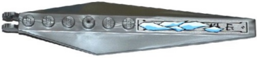57906pb011L - Hinge Plate 3 x 12 with Angled Side Extensions and Tapered Ends with Ice and Asian Characters Pattern Model Left Side (Sticker) - Set 70748