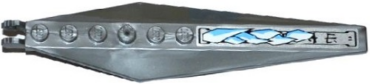 57906pb011R - Hinge Plate 3 x 12 with Angled Side Extensions and Tapered Ends with Ice and Asian Characters Pattern Model Right Side (Sticker) - Set 70748
