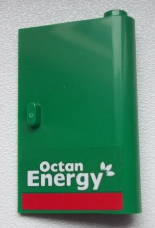 58380pb08 - Door 1 x 3 x 4 Right - Open Between Top and Bottom Hinge with 'Octan Energy' Pattern (Sticker) - Set 60025