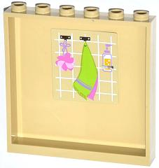 59349pb073 - Panel 1 x 6 x 5 with Sponge, Green Towel and Soap Bottle Pattern on Inside (Sticker) - Set 3185