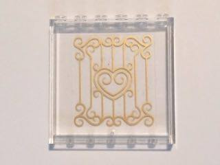 59349pb110 - Panel 1 x 6 x 5 with Gold Swirls and Heart Pattern on Inside (Sticker) - Set 41101