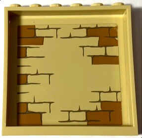 59349pb290 - Panel 1 x 6 x 5 with Tan and Dark Orange Bricks Type 2 Pattern on Inside (Sticker) - Set 75930
