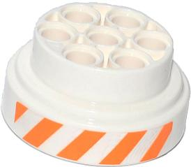 60208pb02 - Wheel 31mm D. x 15mm Technic with Orange and White Danger Stripes Pattern (Sticker) - Set 70707