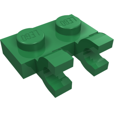60470 - Plate, Modified 1 x 2 with 2 U Clips (Horizontal Grip)