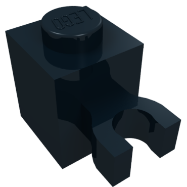 60475 - Brick, Modified 1 x 1 with Open U Clip (Vertical Grip) - Solid Stud