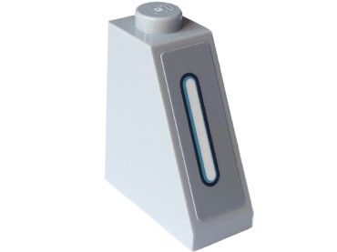 60481pb015 - Slope 65 2 x 1 x 2 with White and Medium Azure SW Death Star Wall Light Pattern (Sticker) - Set 75324