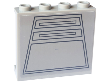 60581pb243 - Panel 1 x 4 x 3 with Side Supports - Hollow Studs with SW Wall Panels with Dark Bluish Gray Trapezoids and Rectangles Pattern (Sticker) - Set 75324