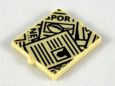 60601pb020 - Glass for Window 1 x 2 x 2 Flat Front with Scattered Newspapers Pattern