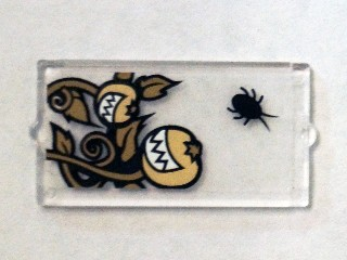 60602pb07 - Glass for Window 1 x 2 x 3 with Black Insect and Smiling Pumpkins Pattern (Sticker) - Set 75904
