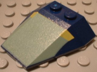 6069px4 - Wedge 4 x 4 Triple without Stud Notches with Sand Green and Yellow Mini Slave I Pattern