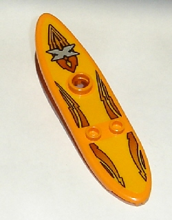 6075pb01 - Minifigure, Utensil Surfboard Long with Island Xtreme Stunts Logo Pattern (Stickers) - Sets 6736 / 6737