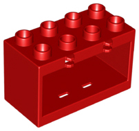 60775 - Duplo Container Box 2 x 4 x 2 with Open Sides, Holes in Top and Bottom