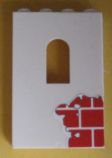 60808pb002 - Panel 1 x 4 x 5 with Window with Red Bricks Pattern Bottom Right (Sticker) - Set 6242