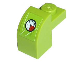 6091pb002 - Slope, Curved 2 x 1 x 1 1/3 with Recessed Stud with Gauge Pattern (Sticker) - Set 8188