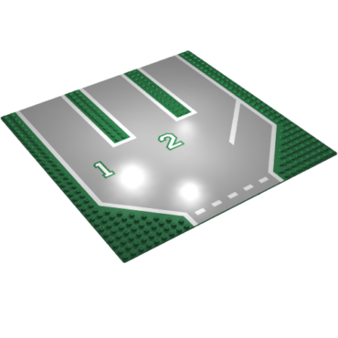 6100p01 - Baseplate, Road 32 x 32 with 3 Driveways and Set 6571 Pattern