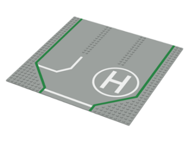 6100px1 - Baseplate, Road 32 x 32 with 3 Driveways, White Lines, Circle H Pattern