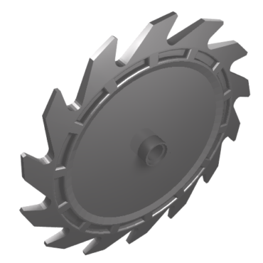 61403 - Technic Circular Saw Blade 9 x 9 with Pin Hole and Teeth in Same Direction