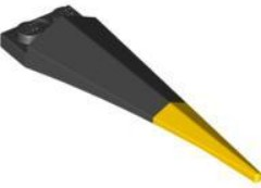 61406pb01 - Plate, Modified 1 x 2 with Angular Extension with Molded Flexible Yellow Tip Pattern