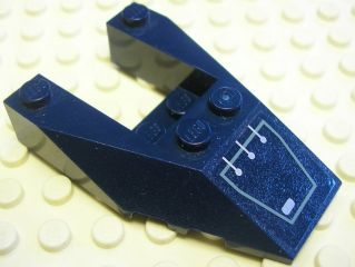 6153bpb02L - Wedge 6 x 4 Cutout with Stud Notches with Silver Circuitry (Left Foot) Pattern (Sticker) - Set 7703