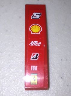 61678pb001 - Slope, Curved 4 x 1 with Number 5 and Shell, Alice, Bridgestone, Fiat and Ferrari Logos Pattern (Sticker) - Sets 8153 / 8155