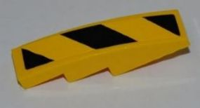 61678pb021 - Slope, Curved 4 x 1 with Large Black and Yellow Danger Stripes Pattern (Sticker) - Set 8197