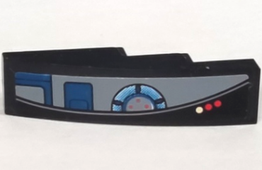 61678pb034R - Slope, Curved 4 x 1 with Buttons and Controls Pattern Model Right (Sticker) - Set 8095