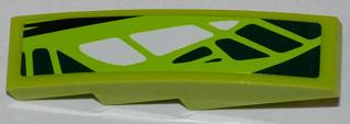 61678pb054R - Slope, Curved 4 x 1 with 9 Green Scales and 3 White Scales Pattern Model Right (Sticker) - Set 9447