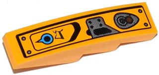 61678pb068R - Slope, Curved 4 x 1 with Blue Knob, Alien Characters and Joystick Pattern Model Right Side (Sticker) - Set 70002