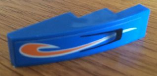 61678pb077L - Slope, Curved 4 x 1 with Orange Flame and Air Intake Pattern Model Left Side (Sticker) - Set 8163
