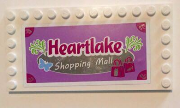 6178pb017 - Tile, Modified 6 x 12 with Studs on Edges with 'Heartlake Shopping Mall' Pattern (Sticker) - Set 41058