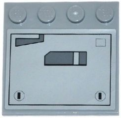 6179pb085L - Tile, Modified 4 x 4 with Studs on Edge with SW AT-DP Panels Pattern Model Left Side (Sticker) - Set 75083